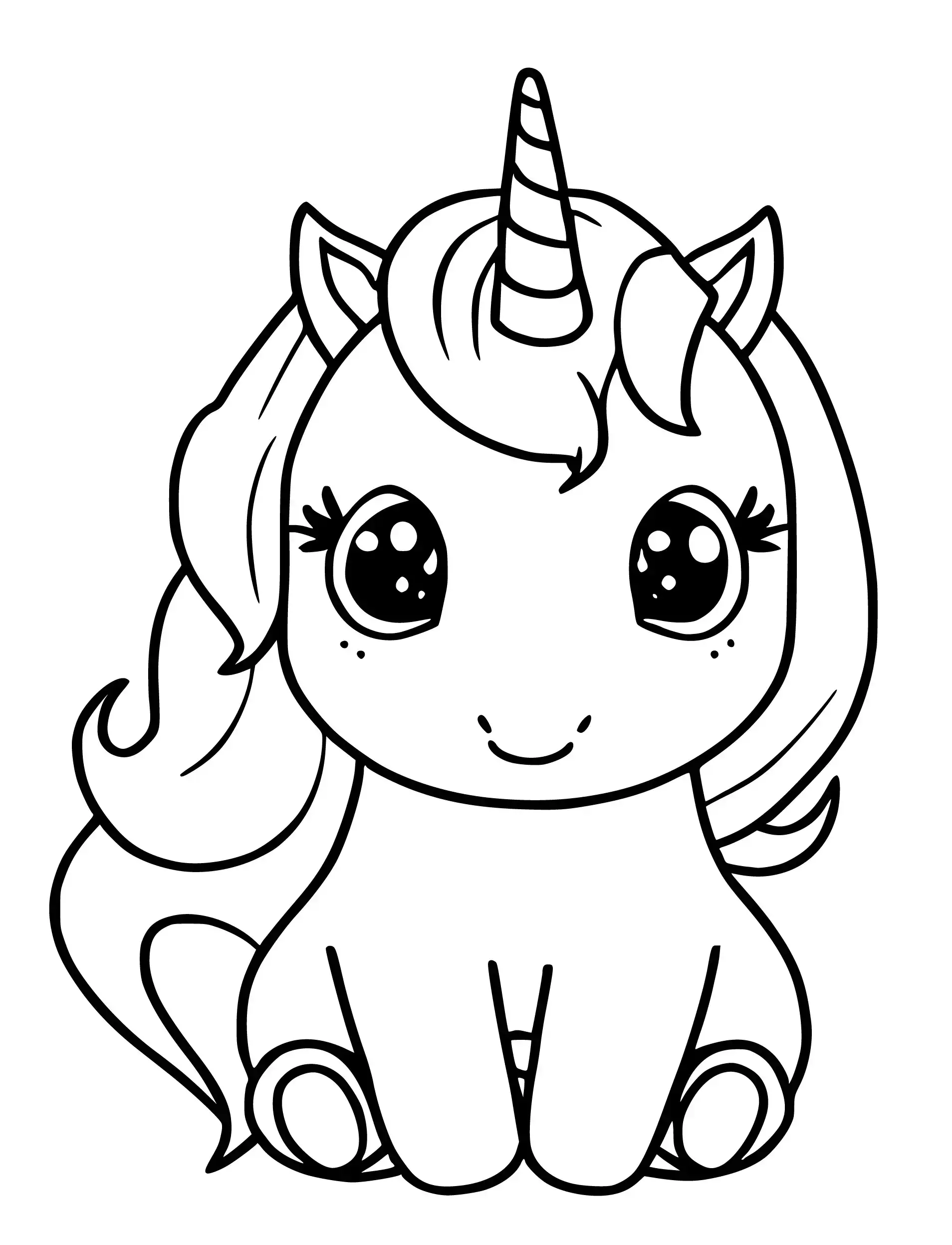 Dessin de licorne kawaii