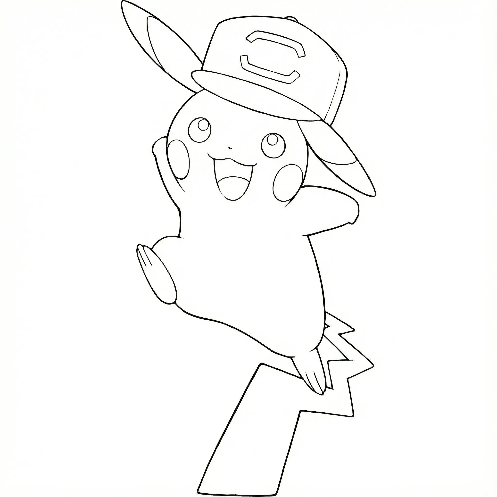 Coloriage Pikachu Casquette Alola