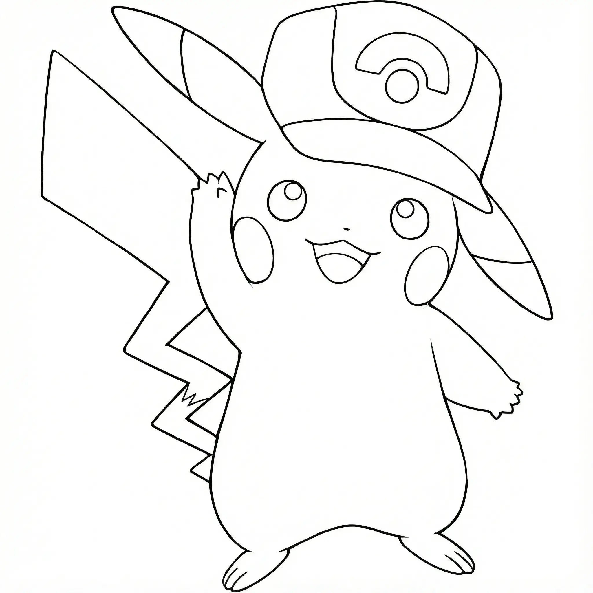 Coloriage Pikachu Casquette Hoenn