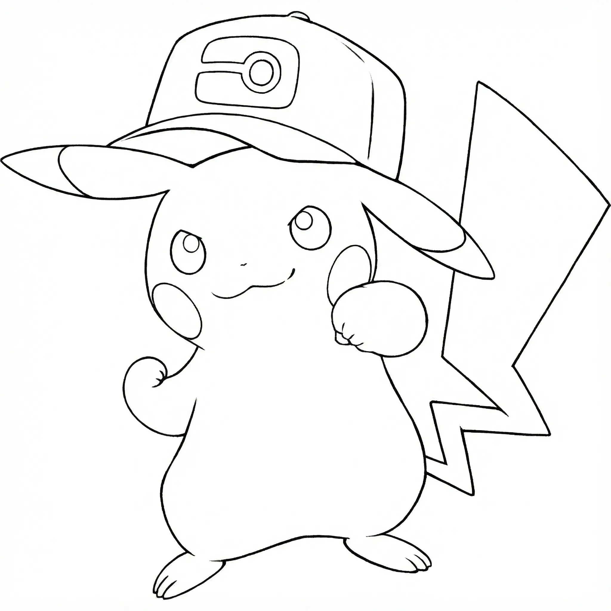 Coloriage Pikachu Casquette Monde