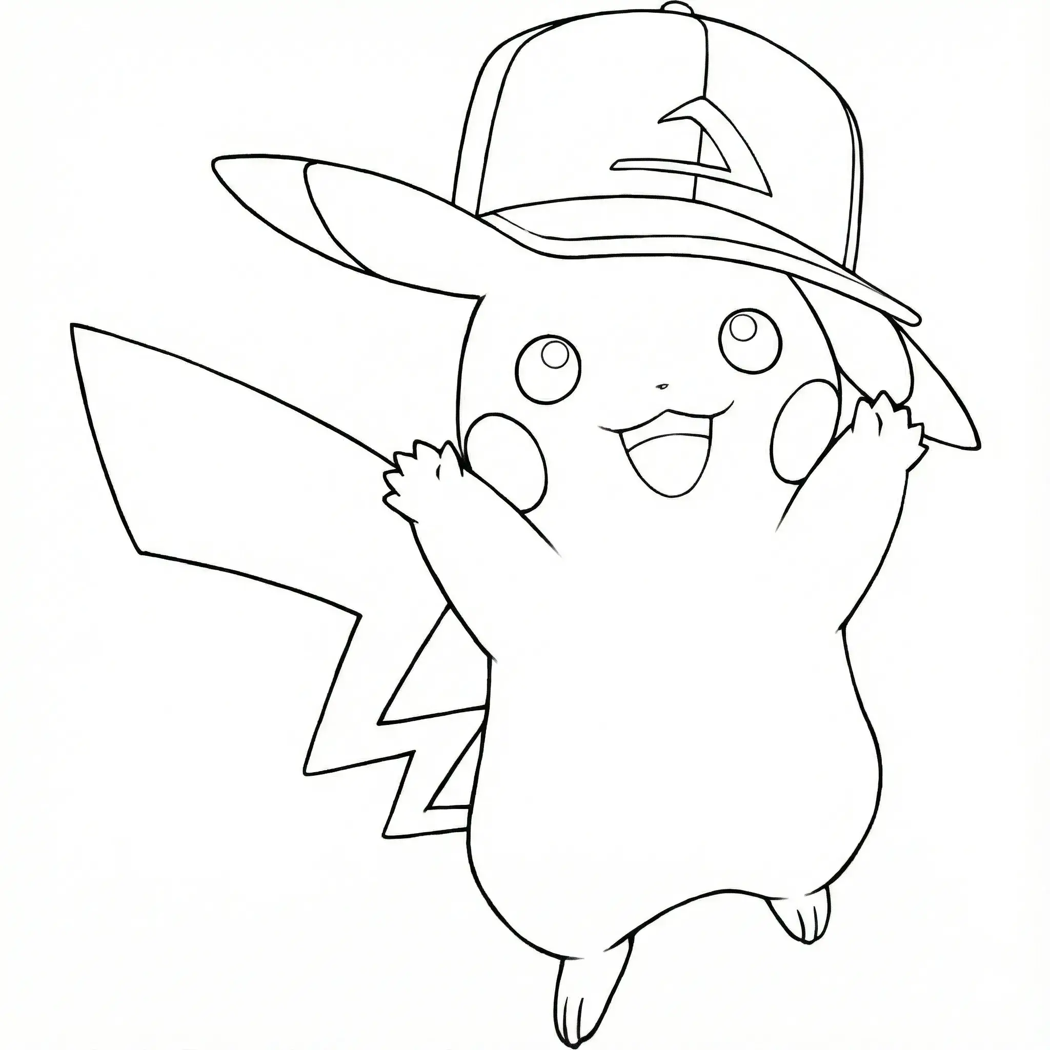 Coloriage Pikachu Casquette Originale