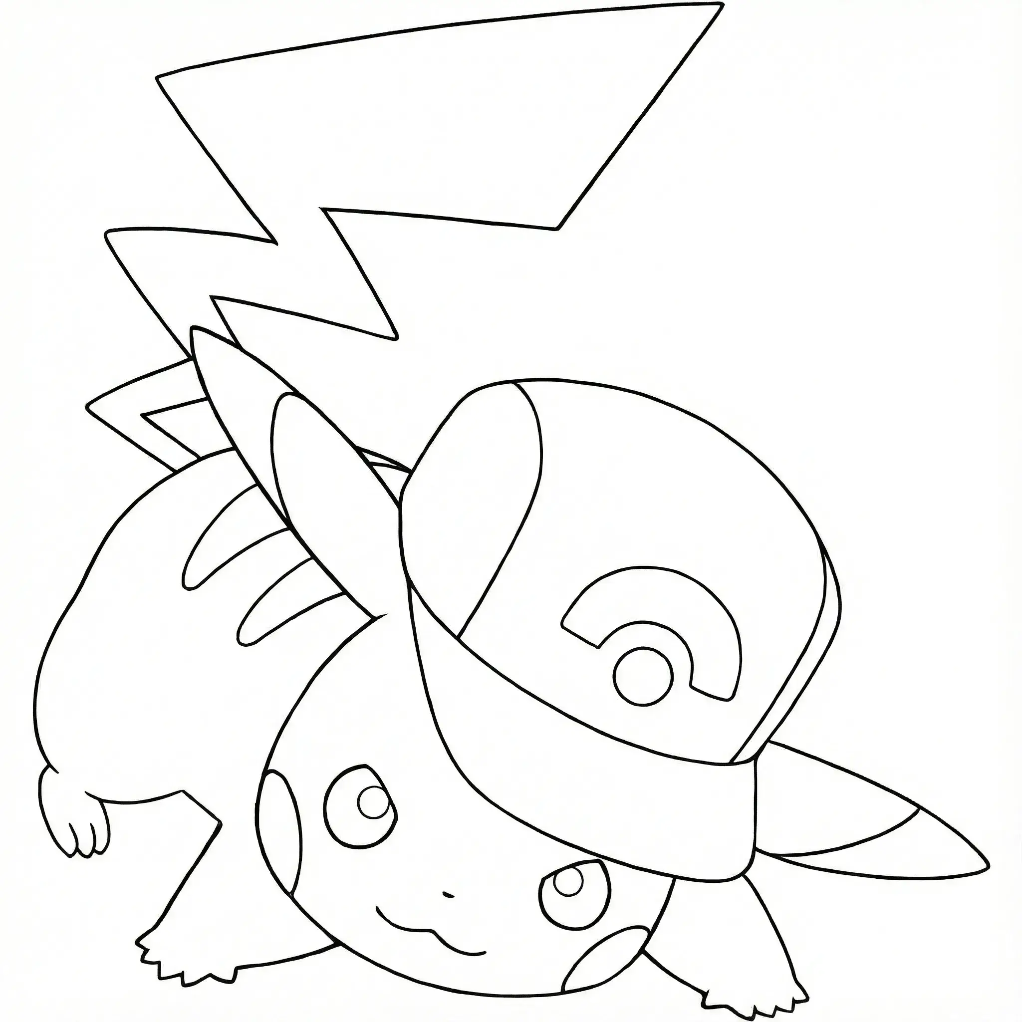 Coloriage Pikachu Casquette Sinnoh