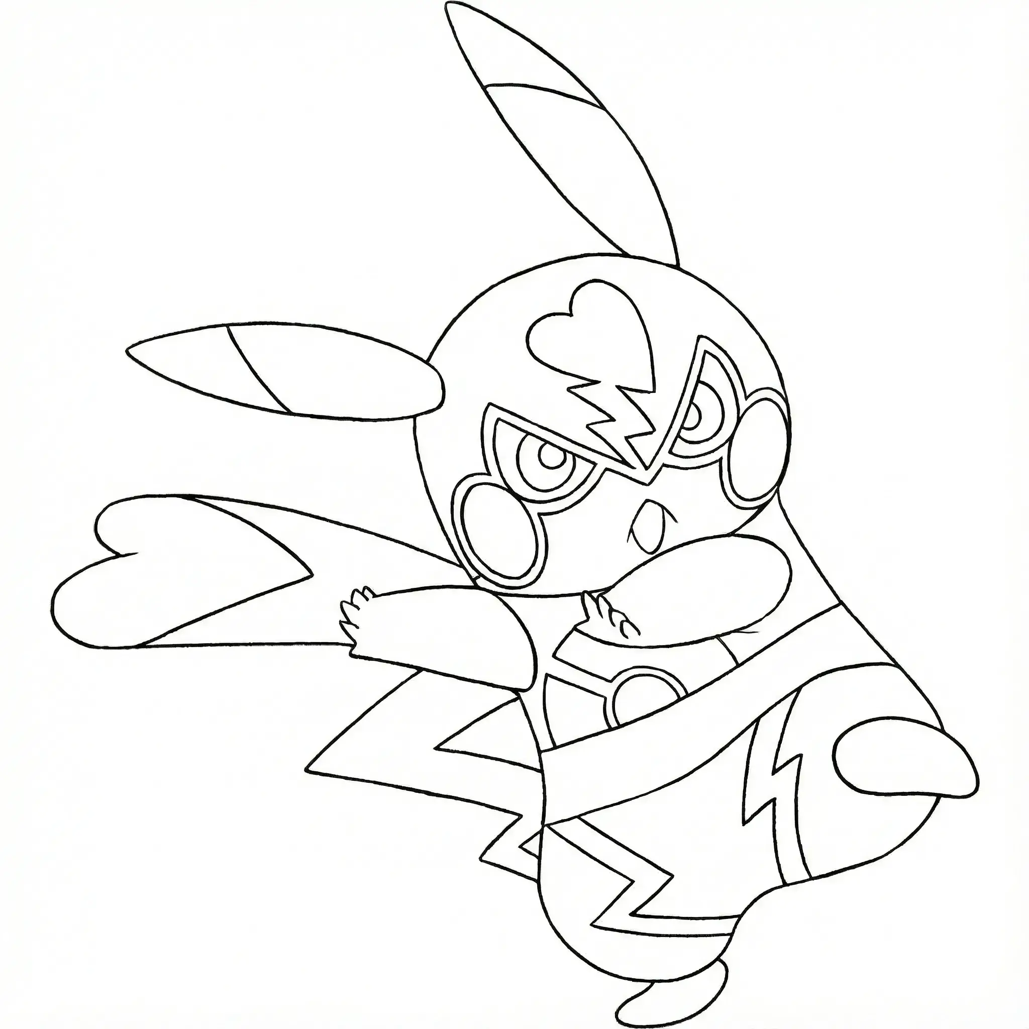 Coloriage Pikachu Catcheur