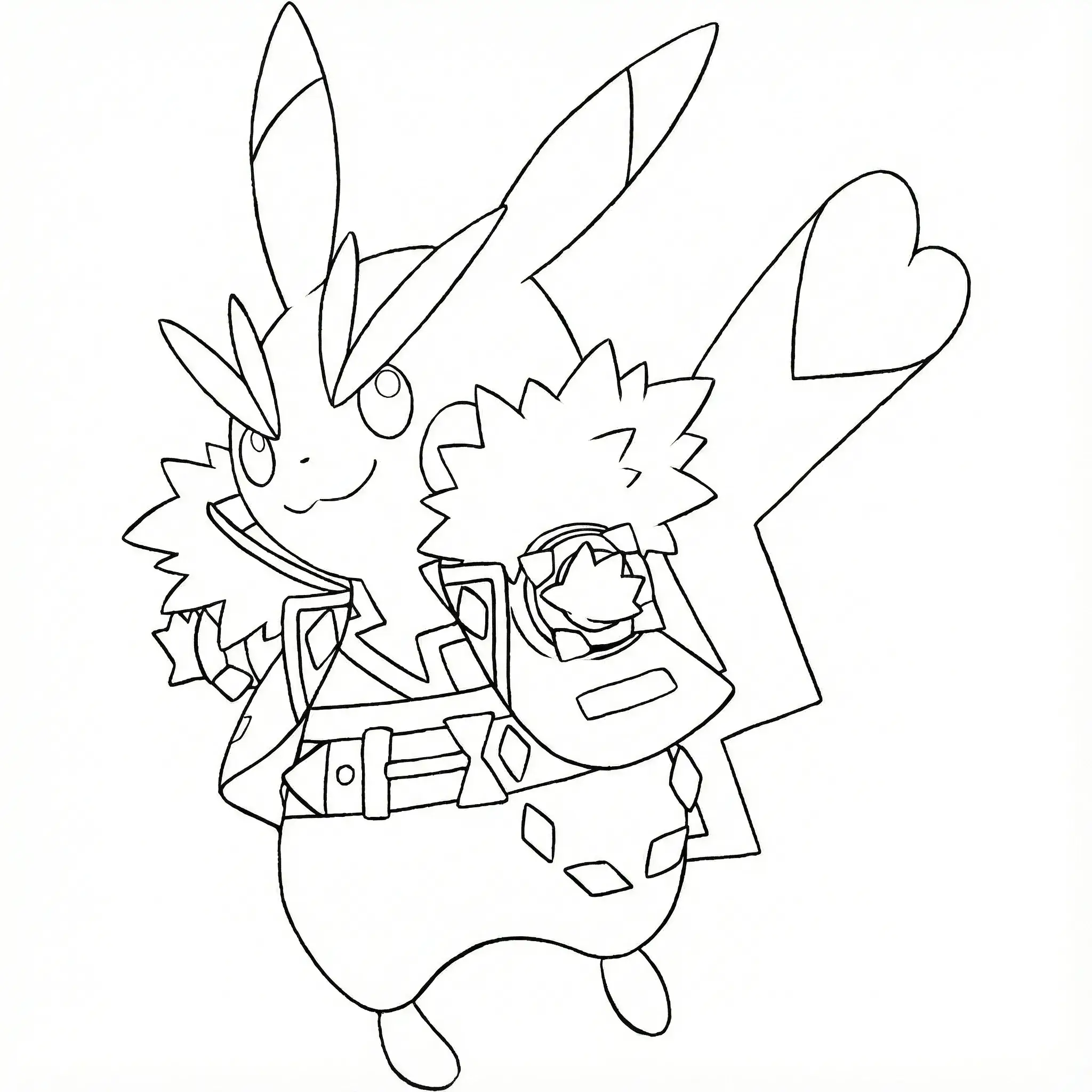 Coloriage Pikachu Rockeur